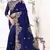 Blue Embroidered Bollywood Designer Silk Saree With Blouse