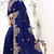 Blue Embroidered Bollywood Designer Silk Saree With Blouse
