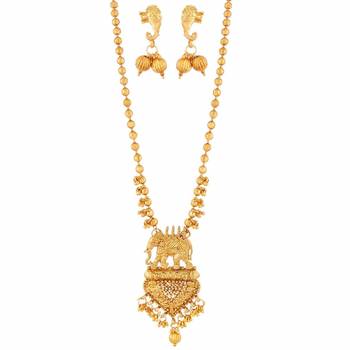 Ethnic Bahubali Inspired Gold tone Necklace Set 1