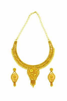 One Gram Gold Plated Floral design Necklace Set for Women & Girls 1