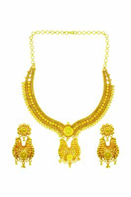 One Gram Gold Plated filigree design Necklace Set for Women & Girls 1