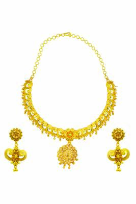 One Gram Gold Plated filigree design Necklace Set for Women & Girls 1