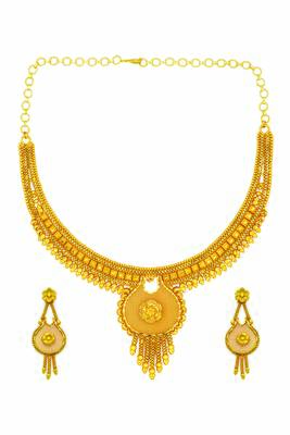 One Gram Gold Plated Floral design Necklace Set for Women & Girls 1