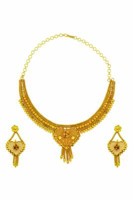 One Gram Gold Plated Floral design Necklace Set for Women & Girls 1