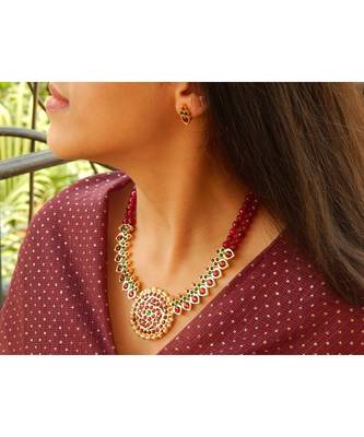Maroon agate necklace-sets 2