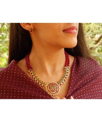 Maroon agate necklace-sets 3