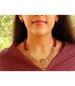 Maroon agate necklace-sets