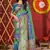Blue woven jacquard saree 