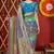Blue woven jacquard saree 