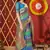 Blue woven jacquard saree 
