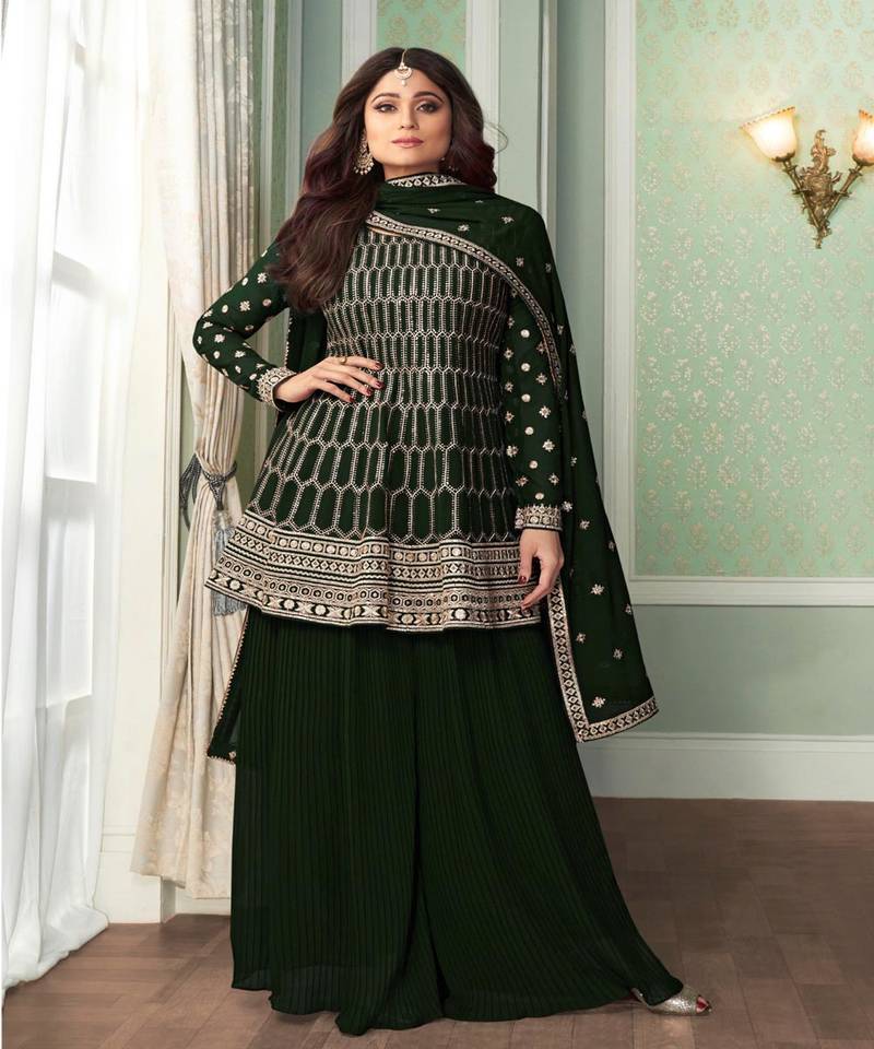 green emerald velvet dress paulmi and Harsh Emerald Green Motif Peplum Set XL / Emerald Green