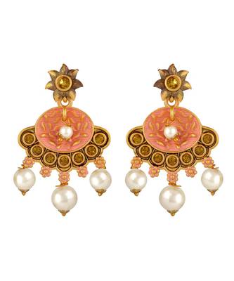Meenakari Kundan Pearl Studded Choker Necklace Set For Women 4