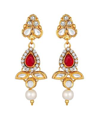 Kundan Pearl Studded Gold toned collar Necklace for women 4