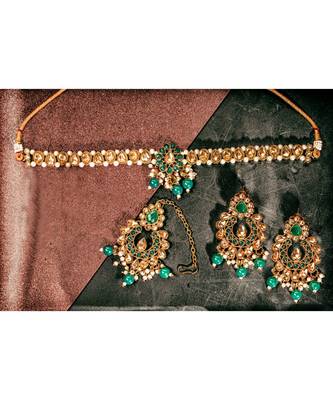 Wedding wear Kundan Beaded Bridal Choker Necklace Set for women 1