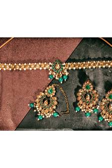 Wedding wear Kundan Beaded Bridal Choker Necklace Set for women