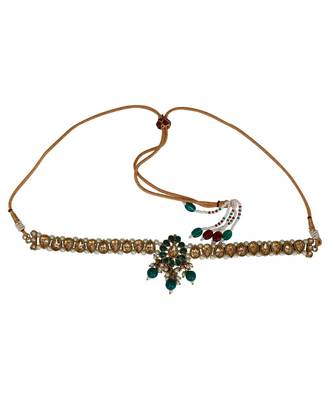 Wedding wear Kundan Beaded Bridal Choker Necklace Set for women 2