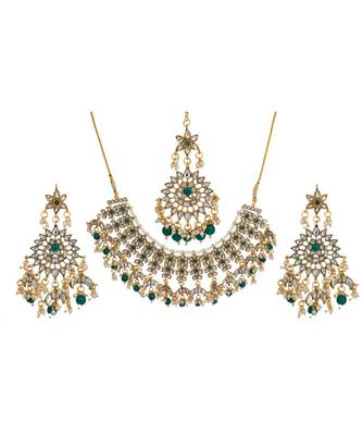 Wedding wear Kundan Beaded Bridal Choker Necklace Set for women 1