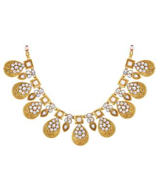 Wedding wear Kundan Beaded Bridal Choker Necklace Set for women 4