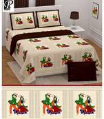 king size  cotton katha print hand work double  bed sheet with pillow cover