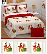 king size  cotton katha print hand work double  bed sheet with pillow cover