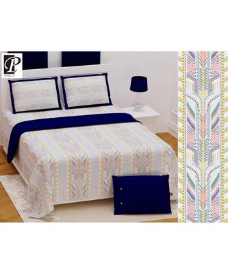 king size  cotton katha print hand work double  bed sheet with pillow cover 1