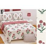 king size  cotton katha print hand work double  bed sheet with pillow cover