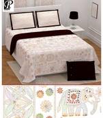 king size  cotton katha print hand work double  bed sheet with pillow cover