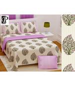 king size  cotton katha print hand work double  bed sheet with pillow cover