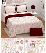 king size  cotton katha print hand work double  bed sheet with pillow cover