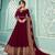 Maroon Embroidered Flared Anarkali Suit
