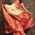 White and red Manipuri silk saree