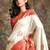 White and red Manipuri silk saree