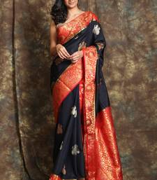 Black and red Manipuri silk saree