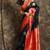 Black and red Manipuri silk saree