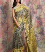 Grey jamdani saree with all over work