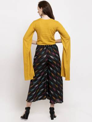 Yellow plain viscose rayon kurtas-and-kurtis 3