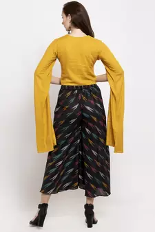 Yellow plain viscose rayon kurtas-and-kurtis