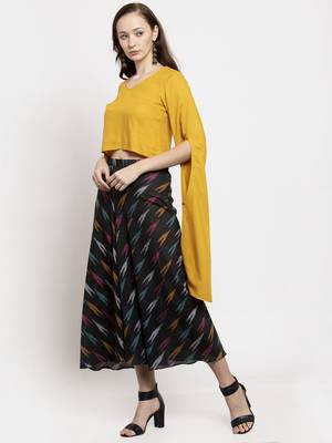 Yellow plain viscose rayon kurtas-and-kurtis 1