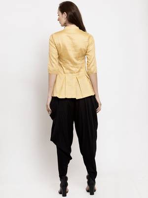 Yellow woven cotton kurtas-and-kurtis 4