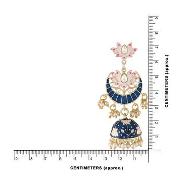 Traditional Handcrafted Meena Work Jhumki Earrings for Women/Girls  3