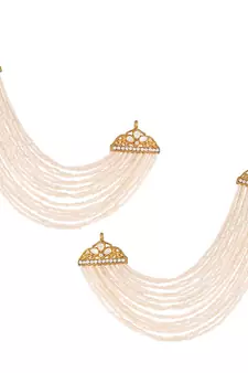 Multi Strand Earring with Ear Chain Embellished With Pearl 