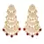  3 Layered Beaded Chandbali Earrings with Kundan and Pearl Work