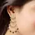  3 Layered Beaded Chandbali Earrings with Kundan and Pearl Work