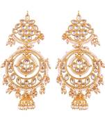 Traditional Handcrafted Earrings Encased with Faux Kundan & Pearl for Women/Girls (E2787W)