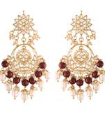 Traditional Handcrafted Pearl Kundan Beaded Chandbali Earrings for Women/Girls 