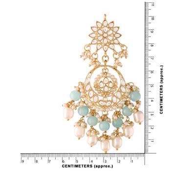 Traditional Handcrafted Pearl Kundan Beaded Chandbali Earrings for Women/Girls  3