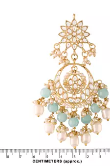 Traditional Handcrafted Pearl Kundan Beaded Chandbali Earrings for Women/Girls 