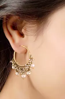 Traditional Handcrafted Pearl Hoop Earring for Women 