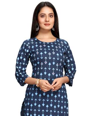 Blue embroidered cotton ethnic-kurtis 5