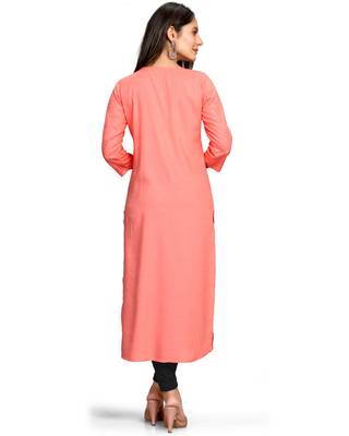 Pink embroidered rayon ethnic-kurtis 2